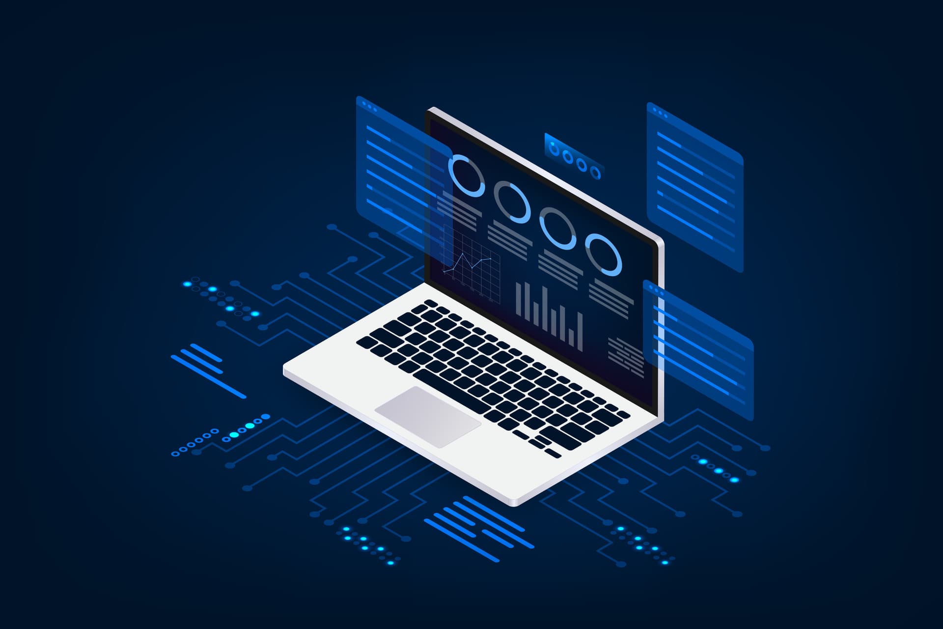 IT support team providing collaborative assistance to business clients with ongoing system maintenance and proactive technical support